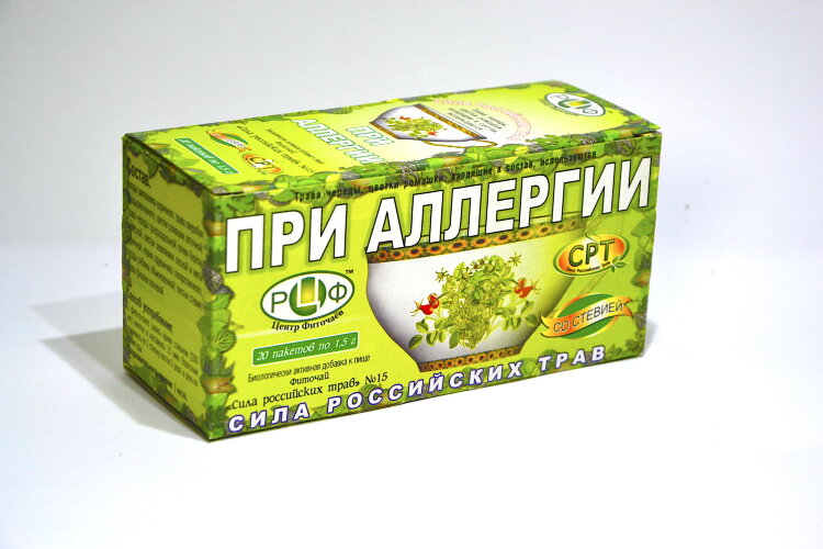 PHYTOTEA №15 For allergies Phyto possess antiallergic, immunostimulating and immunomodulating effects. The combined effects of the composition greatly facilitates any allergic reactions.